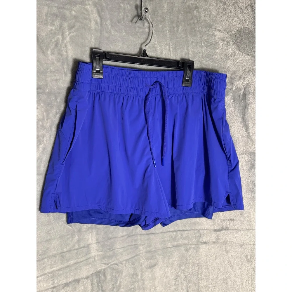 Spyder Womens Royal Blue 2-in-1 Running Athletic Shorts Drawstring Pockets 3in - Picture 1 of 13